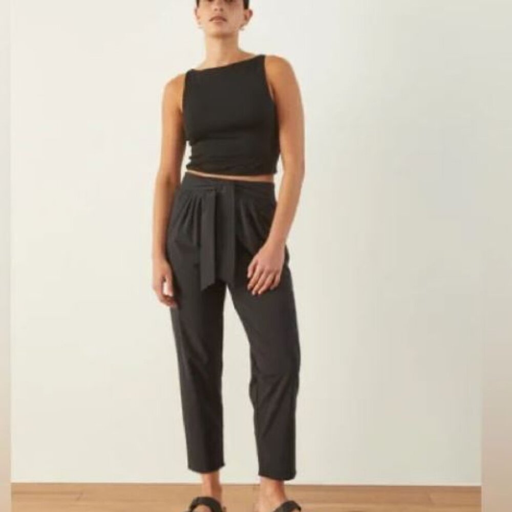 ADAY Easy Days Pants Black XS | Cropped, Vegan, Stretch Crepe